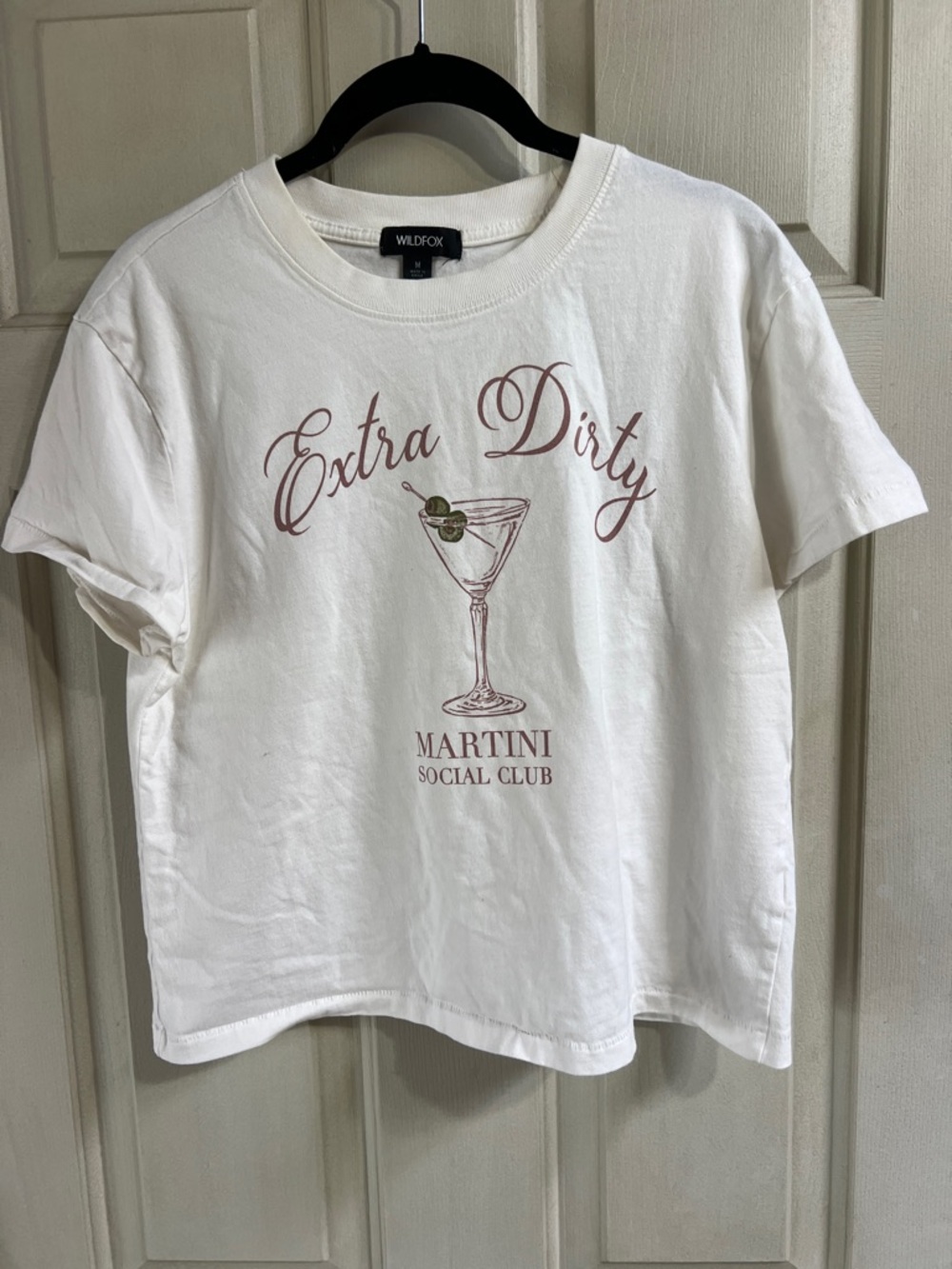 Wildfox White Crewneck Tee with Black Brand Tag